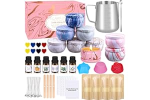 YUEONEWIN Candle Making Kits for Adults, Candle Making Supplies Accessory for Kid Beginner, DIY Scented Candle with Beeswax, Essential Oil, Wicks, Wax Melting Pot, Moulds, Candle Jars, Dye, Make Your Own Candle