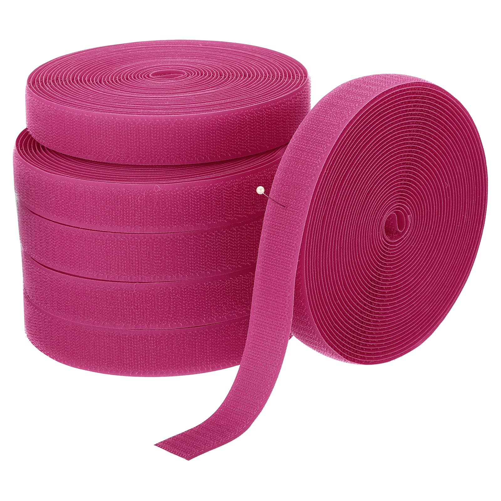 PATIKIL 6 Rolls 157Ft Carpet Marker Strips, Nylon Floor Tape for Areas and Flow Line Up for Classroom, Social Distance, Office, Rose Red