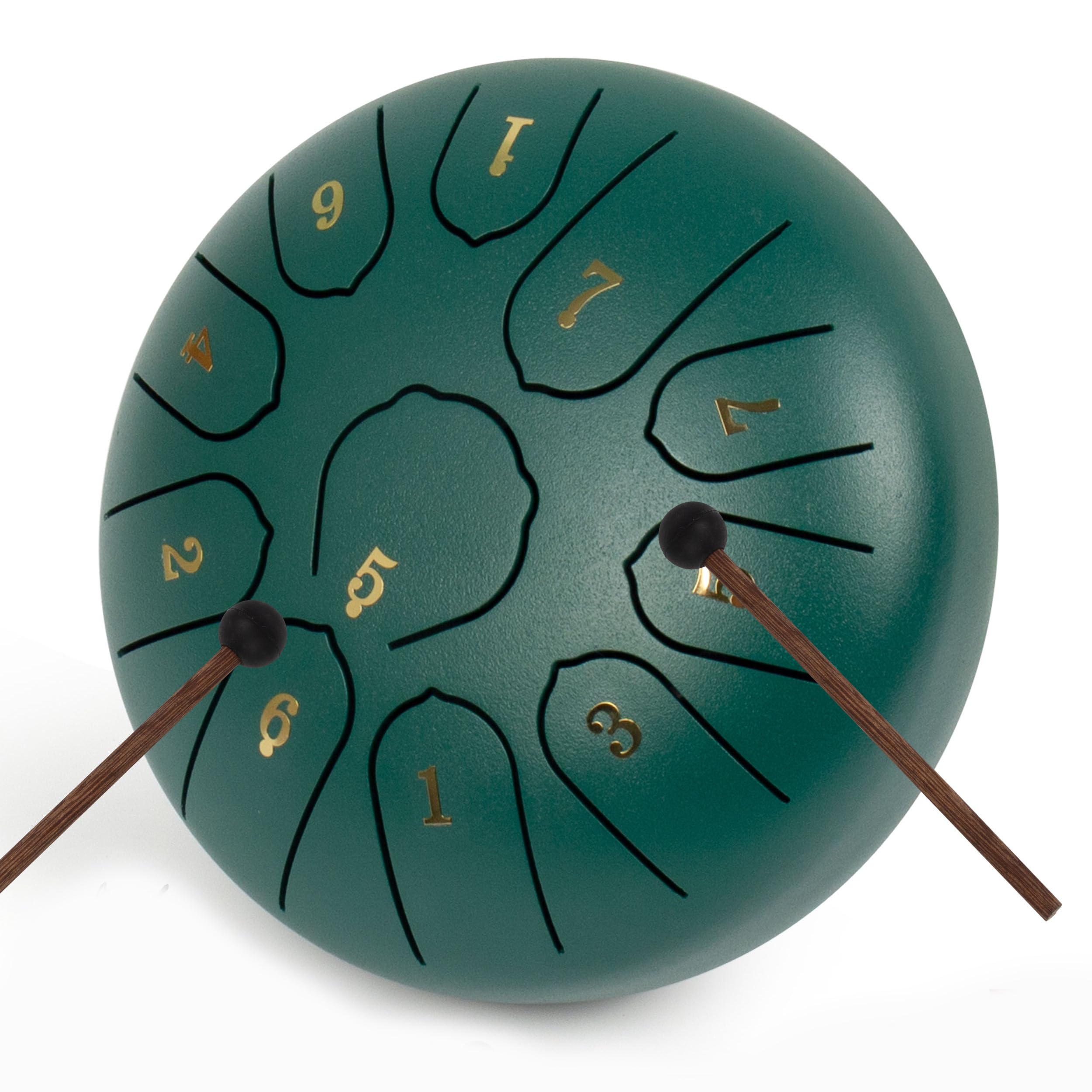 Photo 1 of Amkoskr Rain Drum for Outside, 6 Inches 11 Notes Steel Tongue Drum C Major Steel Drum Instrument for Yoga, Meditation, Music Education, Gift