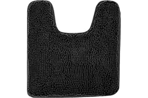 ZFLYCANP Toilet Rug U Shaped Toilet Mat, Soft and Absorbent Bath Mat, Non-Slip Bathroom Rug, Chenille, U Shaped, High Efficie