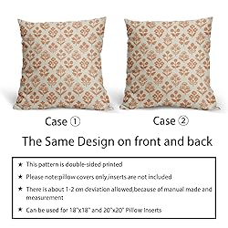 Sivirary Orange Floral Pillow Covers 24x24 Inch Set