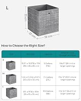 SONGMICS Storage Boxes Set of 6 33 cm Cube Boxes with Handles Heathered Grey view 4