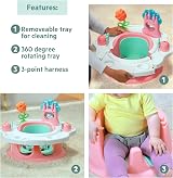 Bright Starts Disney Princess SuperSeat 3-in-1 Baby Seat Pink 6 Toys 4m-4y view 7