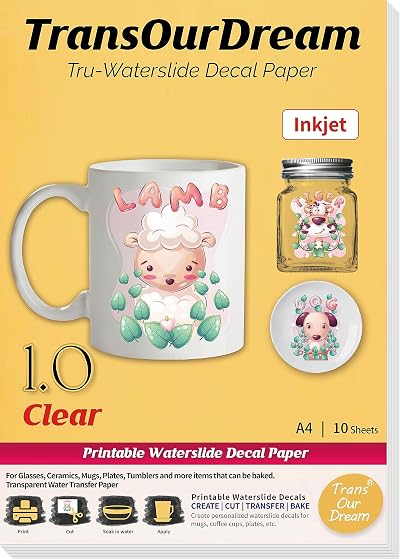 TransOurDream Tru-Waterslide Decal Paper Inkjet Clear 10 Sheets A4