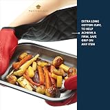 MasterClass Oven Gloves Heat Resistant Silicone Cotton Double Sided Black Red view 6