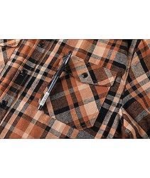 ZITY Men's Flannel Hoodie Shirts Casual Button Down