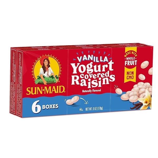 SUN-MAID VANILLA YOGURT COATED RAISINS – (6 PACK)...