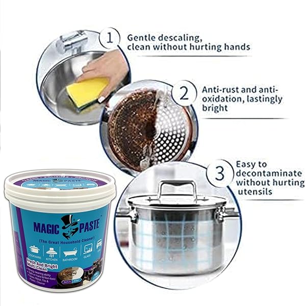 MAGIC PASTE™ ALL-PURPOSE CLEANING PASTE – 16 OZ. – FOR DISHES, KITCHEN SINKS, SHOES, METAL, CERAMIC, GLASS STOVETOPS, CAR WHEELS & MORE