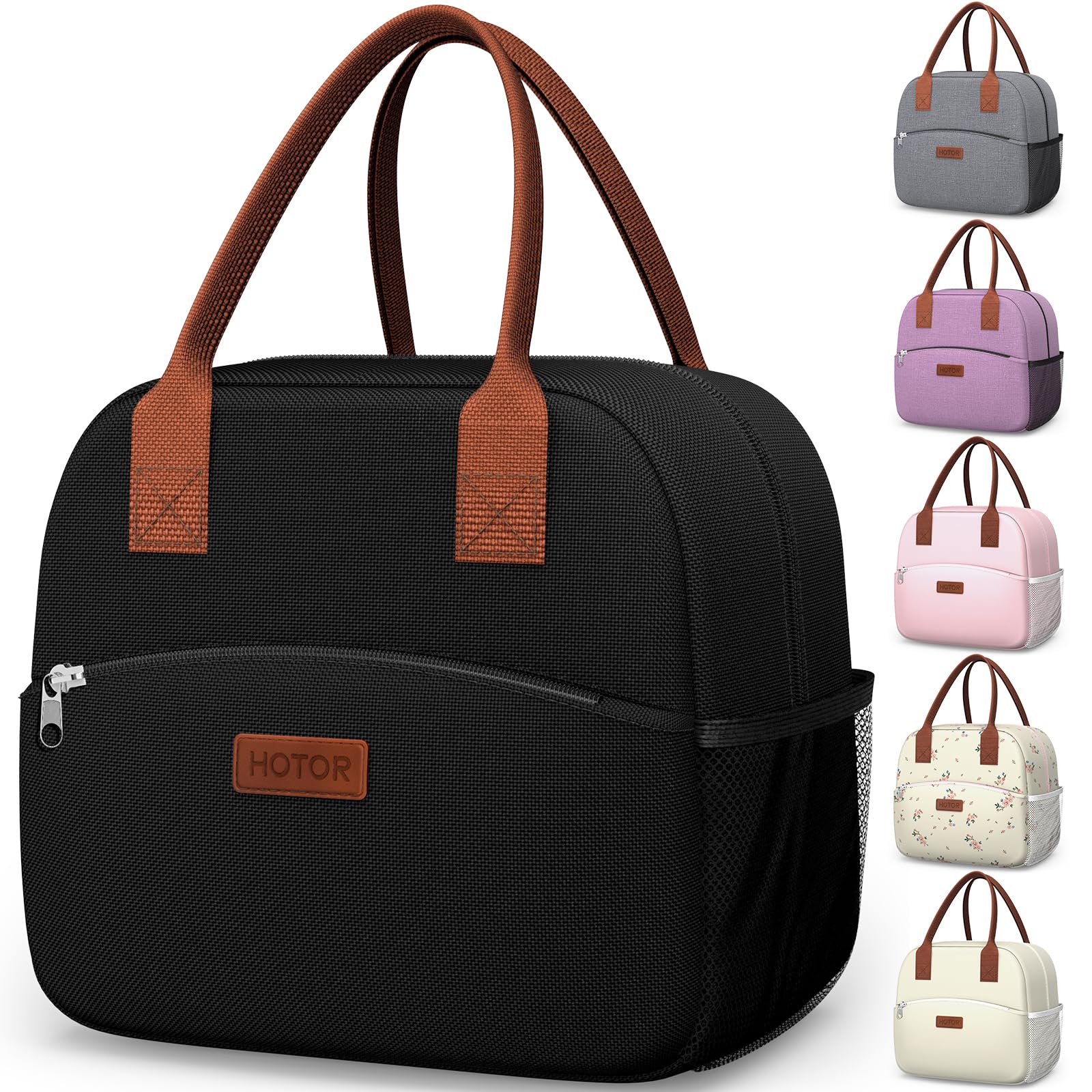 Photo 1 of HOTOR Lunch Bag for Women & Men - Wear-Resistant & Leak-Proof Insulated Lunch Box with Large Capacity, Multi-Functional Cooler Bag for Office, Picnic, Black, 12L, 12.20" x 6.30" x 10.20"
