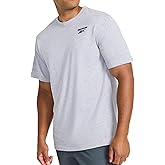 Reebok Mens Small Logo Crewneck T-Shirt, Standard Fit, Lightweight Cotton-Poly Jersey Fabric
