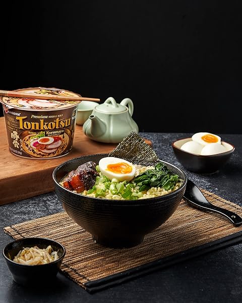 NONGSHIM TONKOTSU RAMEN WITH KUROMAYU NOODLE BIG BOWL, 3.56 OUNCE (PACK OF 6)