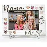 ONDTOM Nana Gifts, Nana Picture Frame, Grandparents Day Birthday Gifts for Nana, Wood 4x6 Grandma & Me Photo Frame for Desk Display-A06