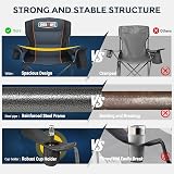 Overmont Oversized Camping Chair 450LBS Heavy Duty with Cooler Bag & Back view 8