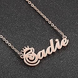 SKQIR Personalized Name Necklace Rose Gold