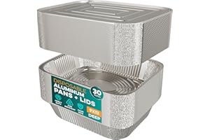 HOUZZKINGZ USA Aluminum Pans With Lids 9x13 [30 Sets] Aluminum Foil Pans Trays With Lids - Half Size Tin Foil Disposable Pans For Baking, Roasting, Cake Serving Dishes, Catering Supplies, Steam Table Chafing