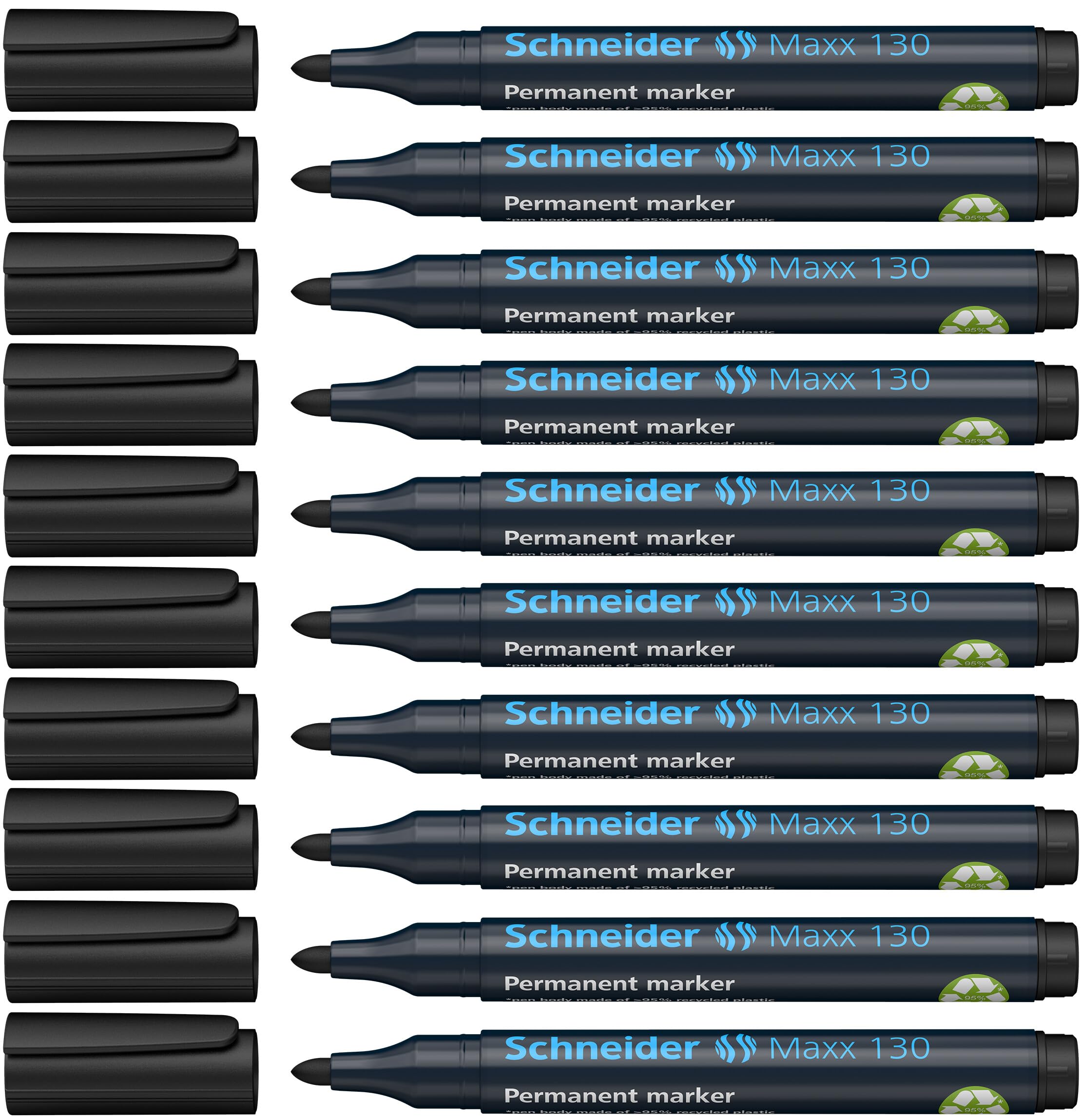 Schneider 130 Bullet Tip Permanent Marker - Black (Pack of 10)