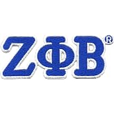 Zeta Phi/&Phi; Beta Connected Greek Letter Patch [Blue - 3.4375" W x 1.375" T] - ID#33802