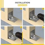 CUALITYX Angle Brackets 10pk 70mm Heavy Duty Galvanized Steel L Brackets Wood view 5