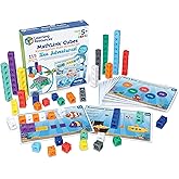 Learning Resources MathLink Cubes Kindergarten Math Activity Set Sea Adventures! - 115 Pieces, Age 5+, STEM Teaching Toys, Kindergartner Games