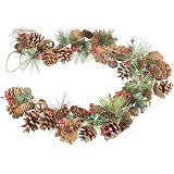 LED-Tannenkranz Mit Schnee – 50 Cm, 40 LEDs, Timer, Batteriebetrieben
