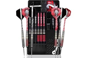 Cyeelife Steel Tip Darts Set - Professional Darts, Brass Barrels, Metal Tip Darts, 16 Extra Flights, 6 Aluminum Shafts,20 O-R
