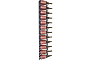 Jagged Ridge Wine Rooms - Premium Wall Mounted Metal Wine Rack - 12 Wine Bottles Holder - Modern Wine Rack, Matte Black - Spa