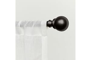 EXCLUSIVE HOME CURTAINS Exclusive Home Sphere 1" Curtain Rod and Coordinating Finial Set, Matte Bronze, Adjustable 36"-72"