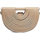Handwoven Bread Women's Evening Clutch Top Handle Bag Shoulder Crossbody Creative Noodle Purses Satchel Handbag