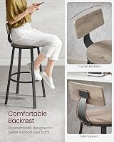 VASAGLE Bar Stools Set of 2 with Backrest 73 cm Tall Greige Black LBC026B02 view 6
