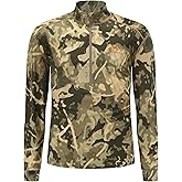 Lichenland Men's 100% Merino Wool Hunting Base Layer Tops Camo Shirts
