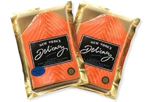 New York's Delicacy Smoked Salmon Nova - 2 x 8 Oz. (1 Lb.) - Most Awarded, Pre-Sliced, Fully Trimmed Salmon - Kosher, Gluten Free, High in Omega 3 - All Natural From the Chilean Patagonia
