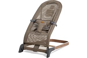 Taylengrow Baby Foldable Baby Bouncer, 3-Height Adjustable, Portable Newborn Rocker, Ergonomic Bouncer Seat for 0-6 Months, Breathable Mesh (Green)