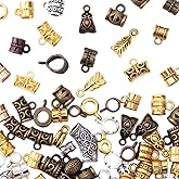 SmallCat 100 Gram Large Hole Beads for Jewelry Making, Craft Beads with Holes, Metal Bead for Jewelry Making, Bracelets, Necklace, Crafts (Multicolor2)