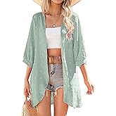 Yekaty Cardigan for Women 3/4 Sleeve Lightweight Summer Kimono Cardigan Loose Beach Cover Up 2026