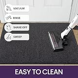 DEXI Dirt Trapper Door Mat Indoor 50 x 80 cm Black Grey Non-Slip Machine view 6