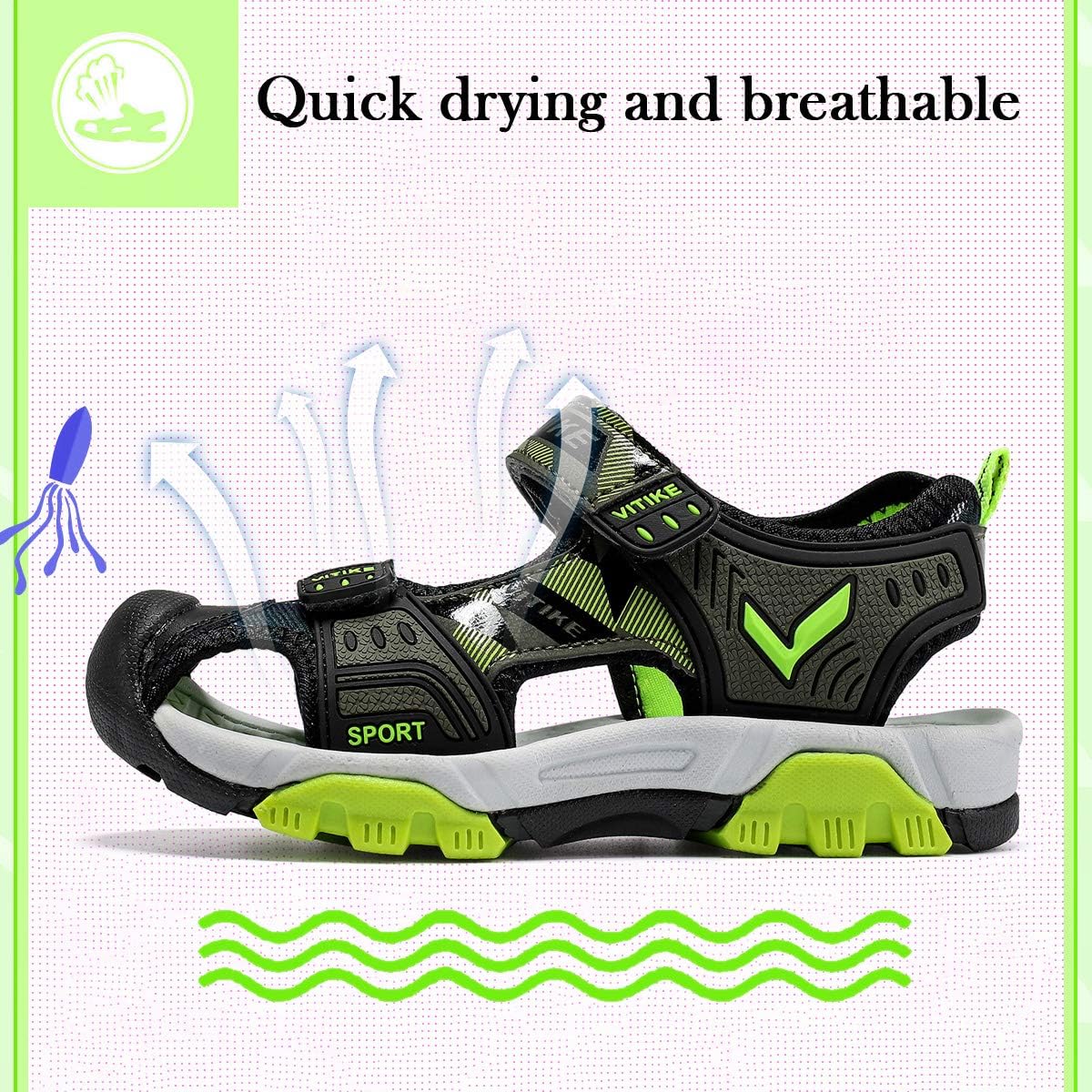Kids Sandals Boys Outdoor Hiking Sports Sandal Girls Pool Beach Shoes Summer Water Shoe Sneakers: Shoes