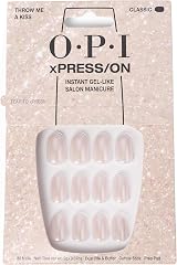 OPI xPRESS/ON Throw Me a Kiss Pink Shimmer Short Round Nails with Glue
