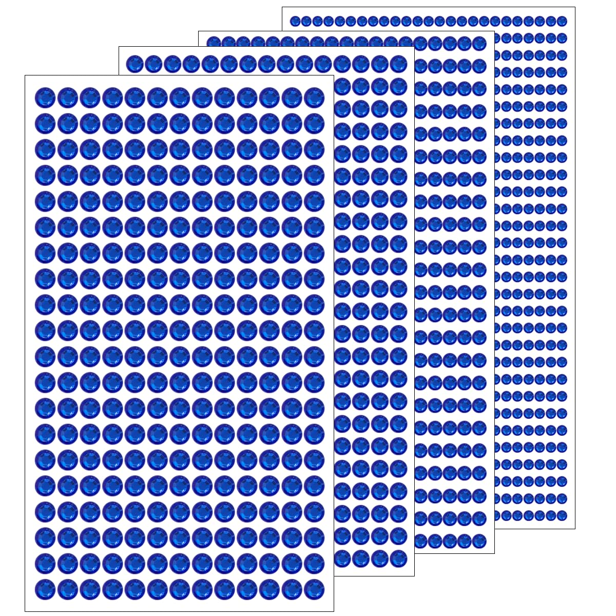 Photo 1 of 1792PCS Blue Face Rhinestone Stickers Self Adhesive Gem Pearl Stick on for Hair Eye Nail Body Makeup, Glitter Crystal Jewels for Craft DIY Decorations Home Decor Scrapbooking Embellishments, 4 Sizes