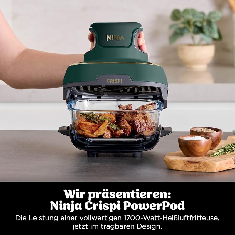 CRISPi tragbare Heißluftfritteuse, 3,8 l & 1,4 l, Grün — Foto 3 von 8