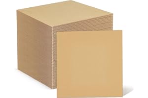 YZTREE 50 Corrugated Cardboard Sheets - 12x12 Inches Flat Card Board Inserts LP record Corrugated Cardboard Insert Pads for Packing, Mailing, DIY Crafts