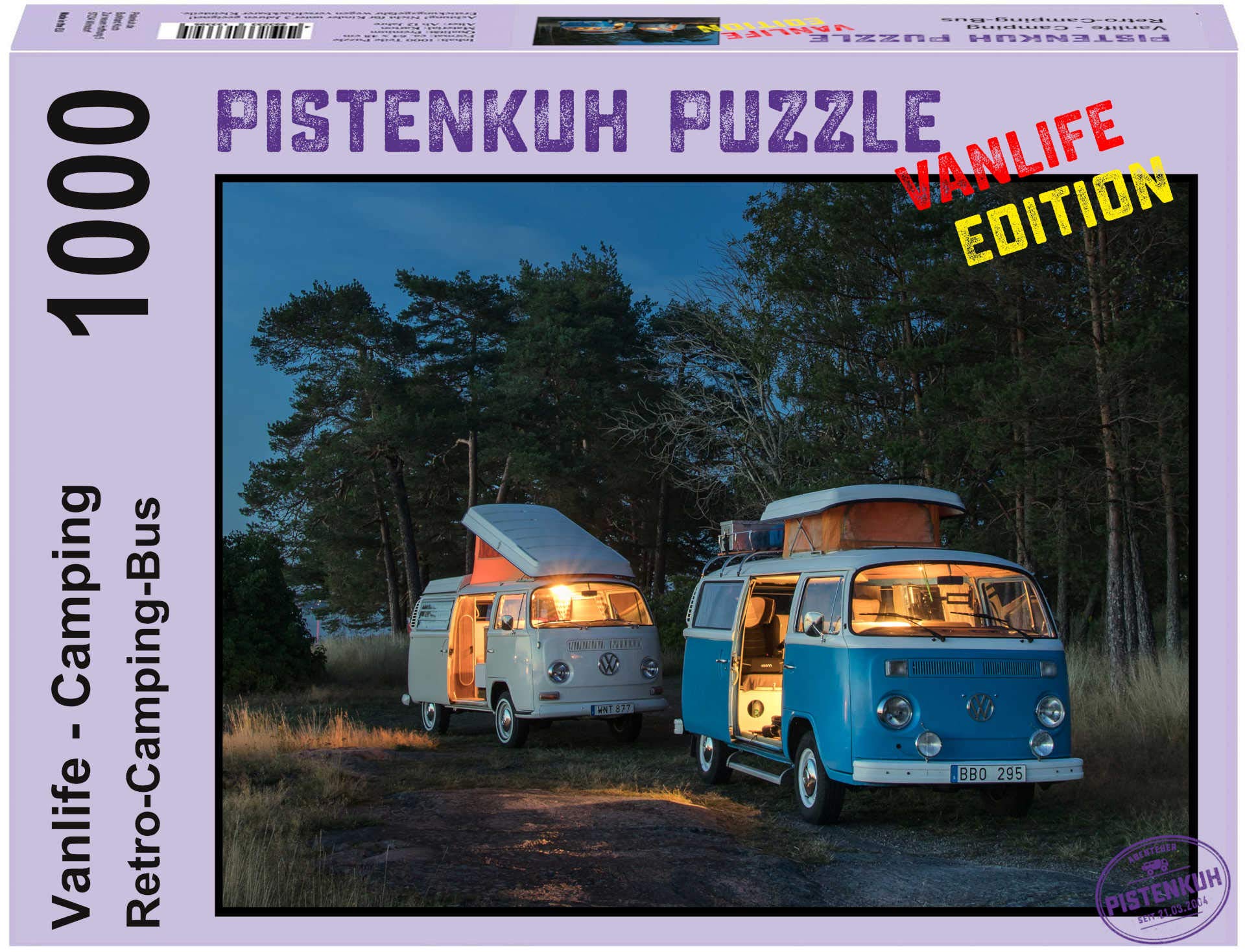 PISTENKUH Puzzle - Vanlife Edition - Retro Camping Bus - 1000 Pieces