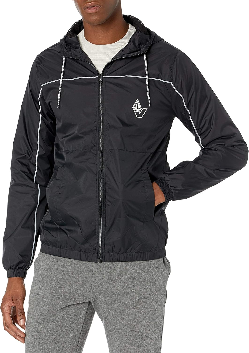 Volcom Men's Ermont Hooded Windbreaker Jacket: Clothing