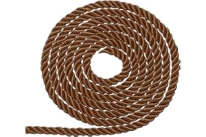 uxcell Twisted Cord Trim, 5mm/11 Yard Trim Cord Rope 3-Ply Polyester Silk Twine Braided Rope Twist Ties Cords Silk Rope for H