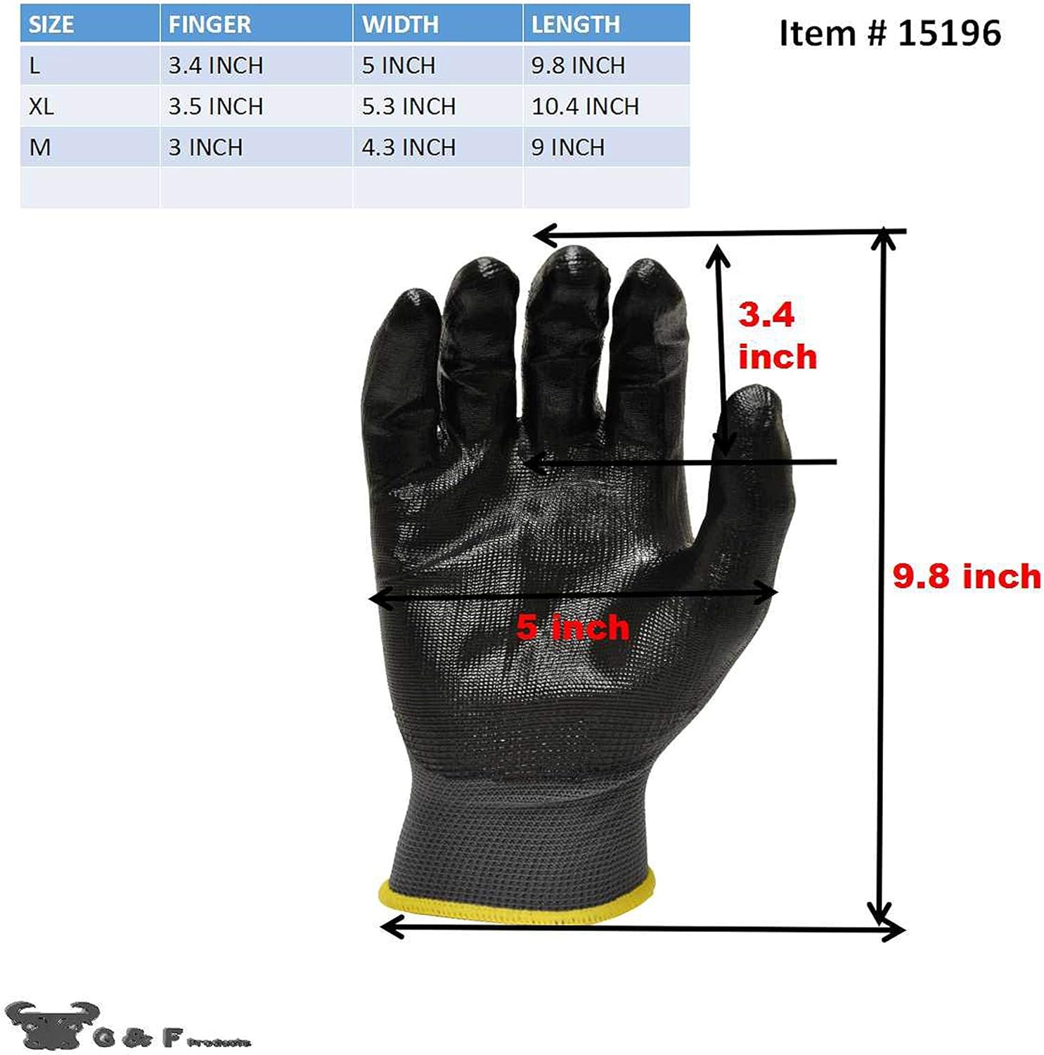 6 PAIRS Men's Working Gloves with Micro Foam Coating - Garden Gloves Texture Grip - men’s Work Glove For general purpose, construction, yard work, Large - - 