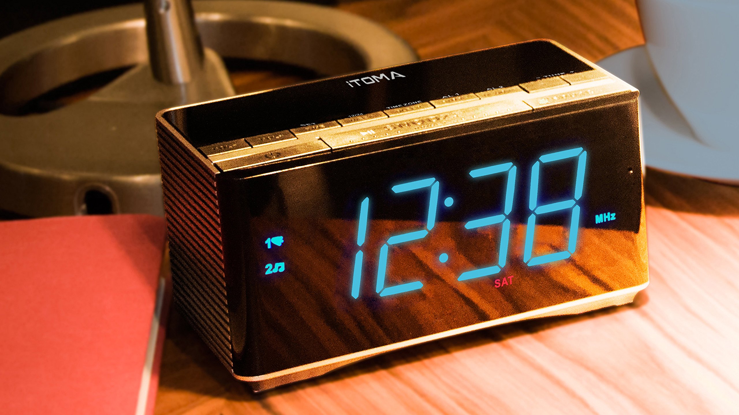 iTOMA Alarm Clock Radio with Wireless Bluetooth Stereo Speakers,Digital