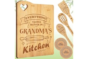 Gifts for Grandma, Grandma Birthday Gifts, Personalized Engraved Bamboo Cutting Board for Grandmother Gifts, Cool Nana Gifts,
