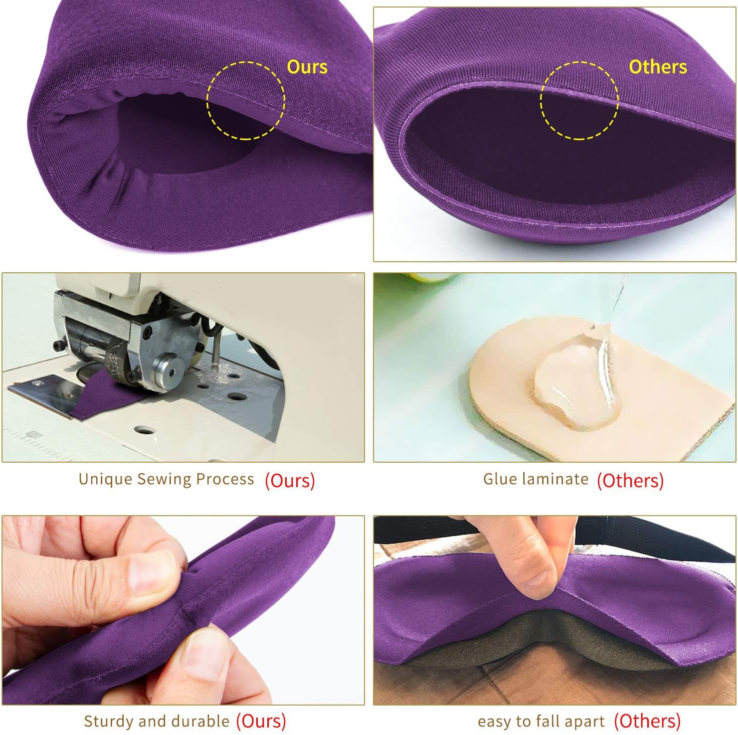3D Sleep Mask, New Arrival Sleeping Eye Mask for Women Men, Contoured Cup Night Blindfold, Luxury Light Blocking Eye Cover, Molded Eye Shade with Adjustable Strap for Travel, Nap, Meditation, Purple: Health & Personal Care