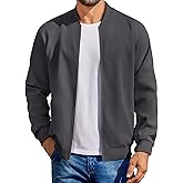 COOFANDY Men's Cotton Bomber Jacket Lightweight Flight Jackets Casual Softshell Varisty Jacket
