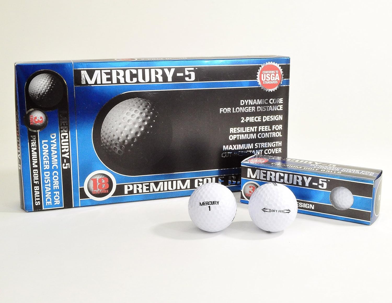 JEF World of Golf MERCURY5 Balls (Pack of 18) Practice