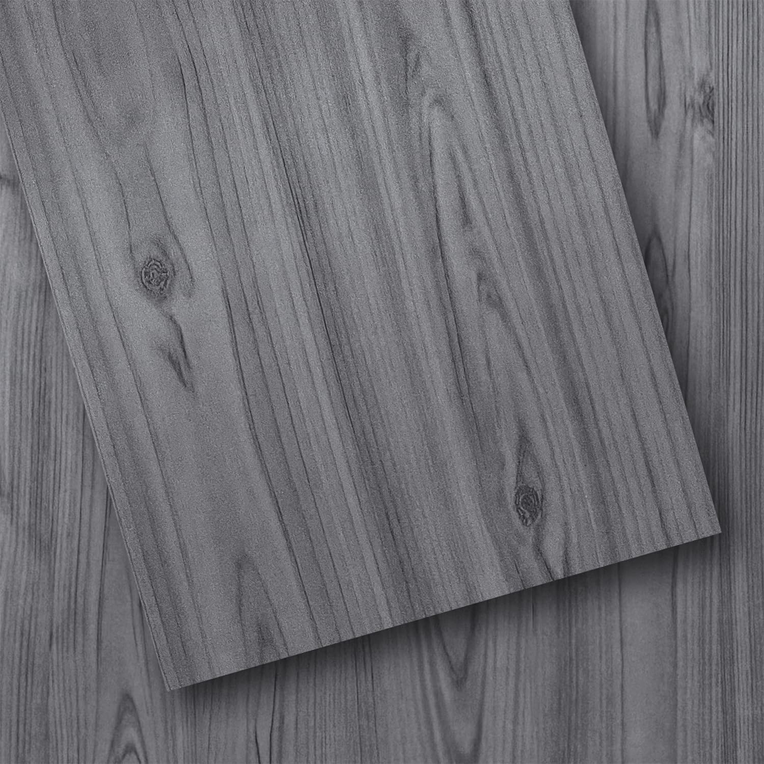 Photo 1 of 18 Sq. Ft Floor Tiles Peel and Stick Vinyl Floor 36 x 6 inch Luxury Self Adhesive Waterproof Flooring Planks DIY for Kitchen, Living Room, Shops, RV, Wood Look Plank, 12-Pack, Deep Gray